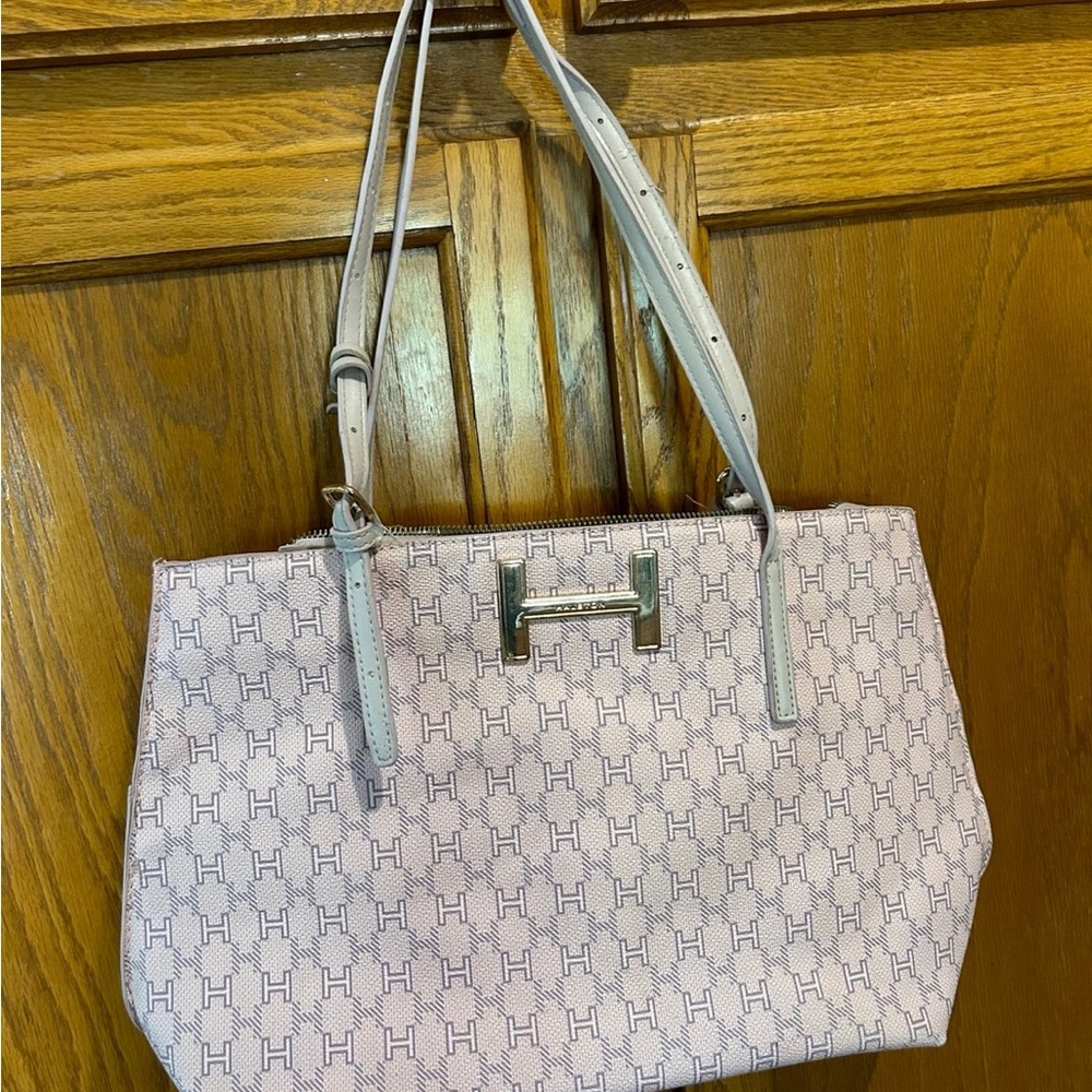 Halston Pink Adjustable Straps Shoulder Bag Tote W/ Wallet
